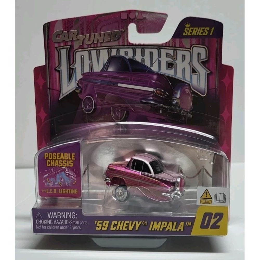 MGA Car Tuned Series 1 Lowriders 59 Chevy Impala Pink With LED Lighting‎ 2/8 Toy